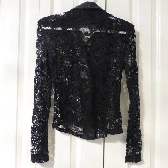 SHEIN black lace and faux leather jacket - Picture 9 of 11